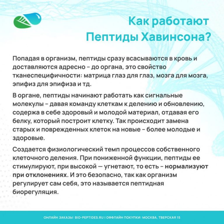 rol peptidov havinsona v povyshenii obschego zdorovya